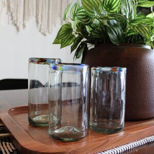 set of Mexican Hand Blown drinking glasses